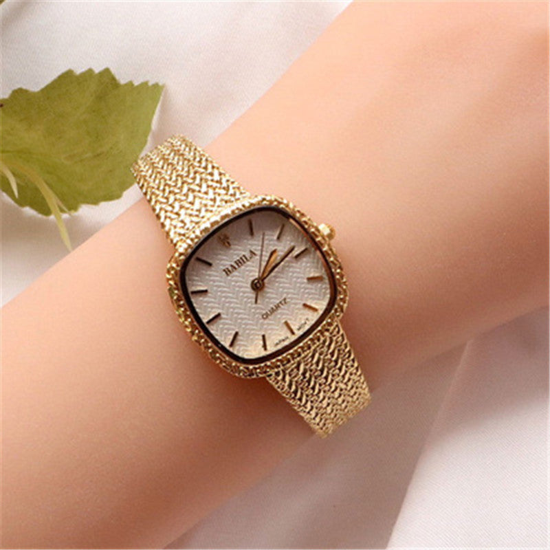 Ultra-Thin Retro Sand Gold Square Watch Luxury Temperament