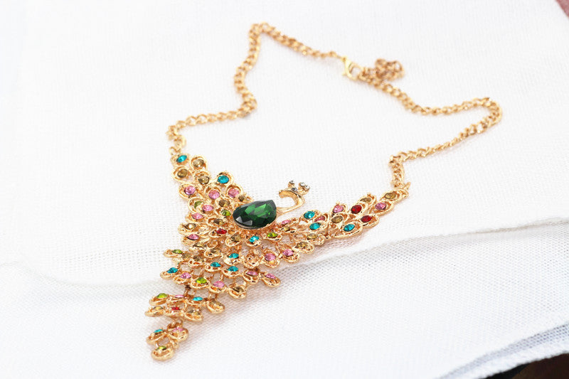 Peacock Full Diamond Vintage Necklace