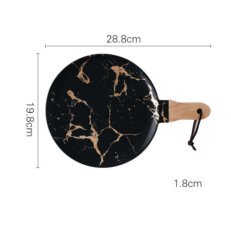 Marble Gold Ceramic Household Plate