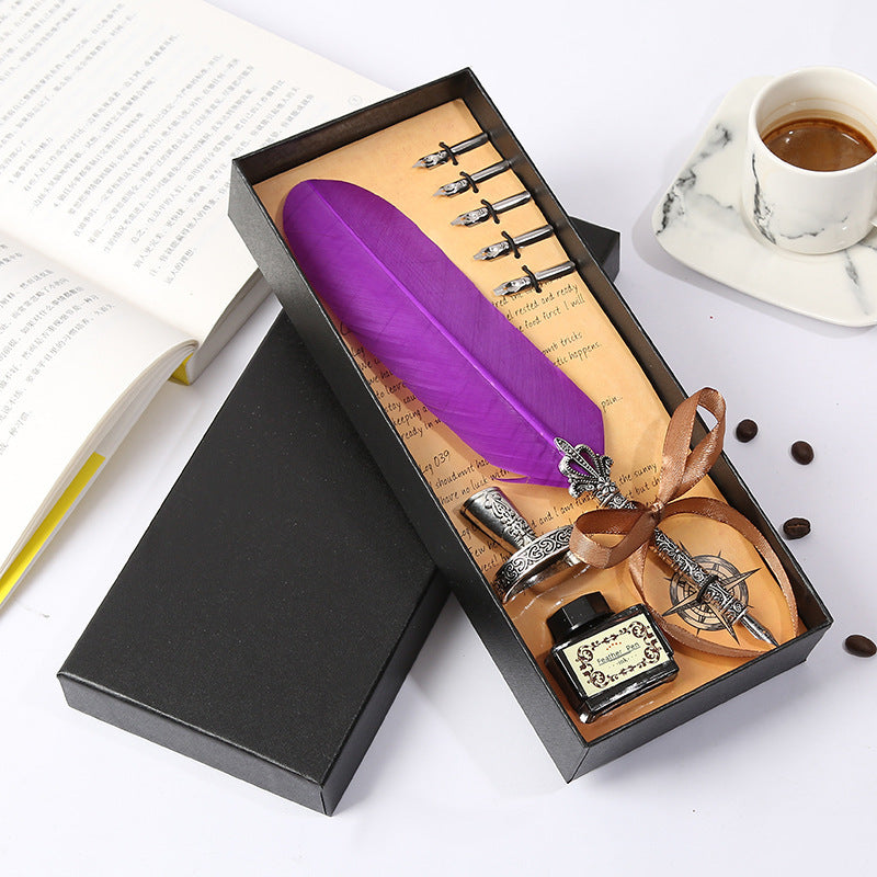 Shearing Crown Rod Feather Pen Set