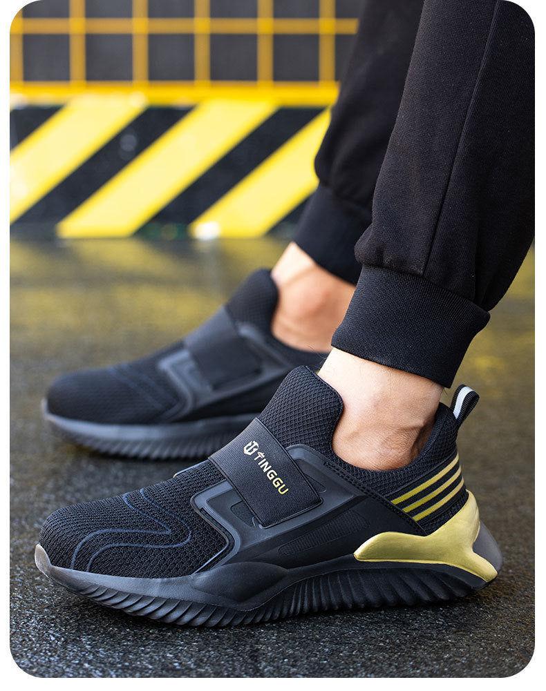 Men's Anti-Smashing And Anti-Piercing Steel Toe Wear-Resistant Work Shoes