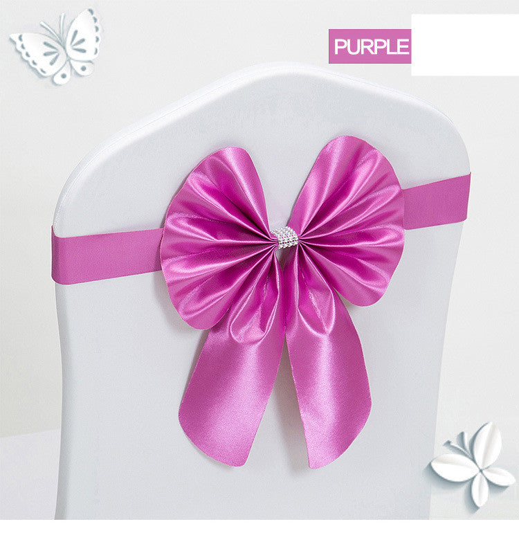 Hotel Wedding Free Elastic Chair Cover Bow Back Flower