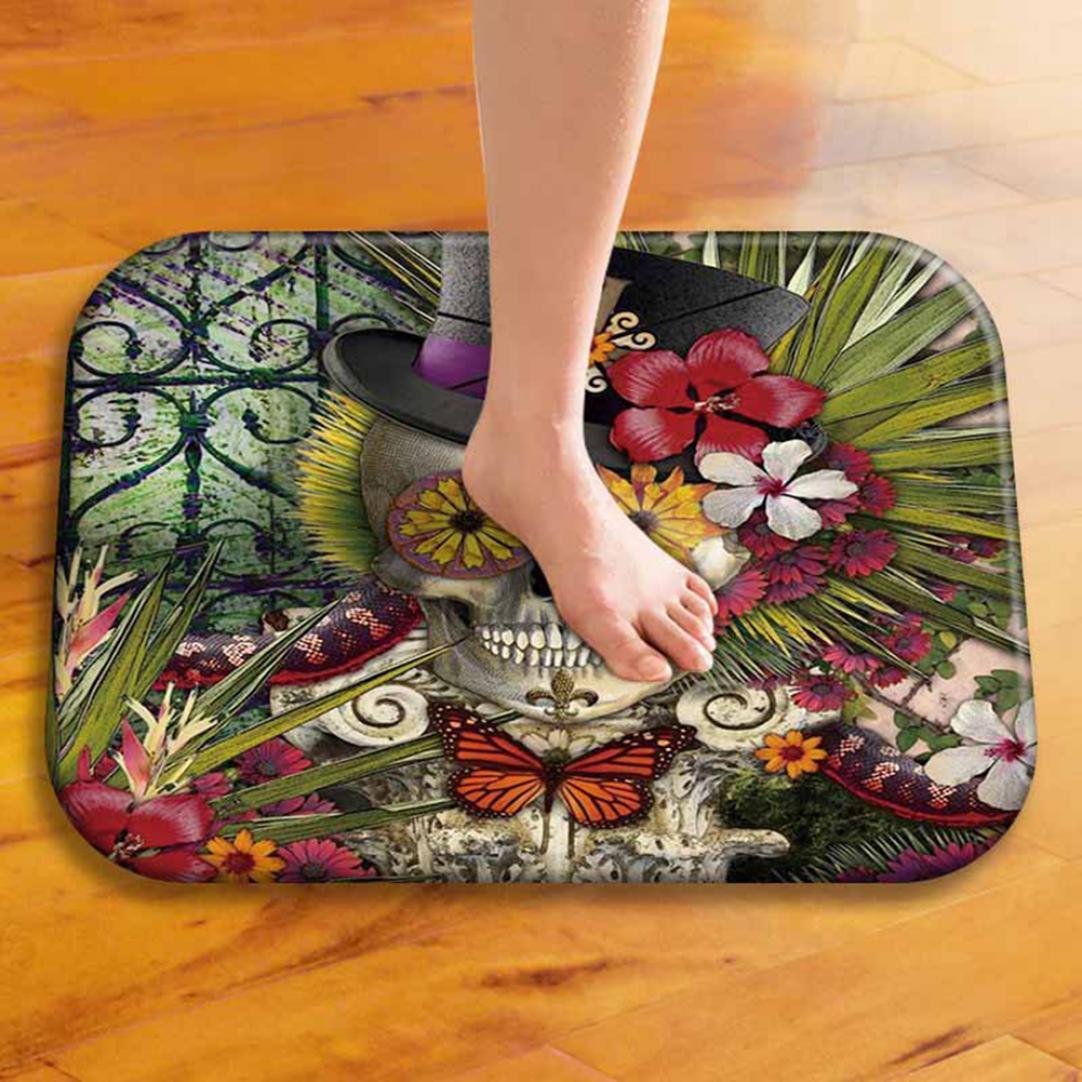 Skull Coral Velvet Doormat