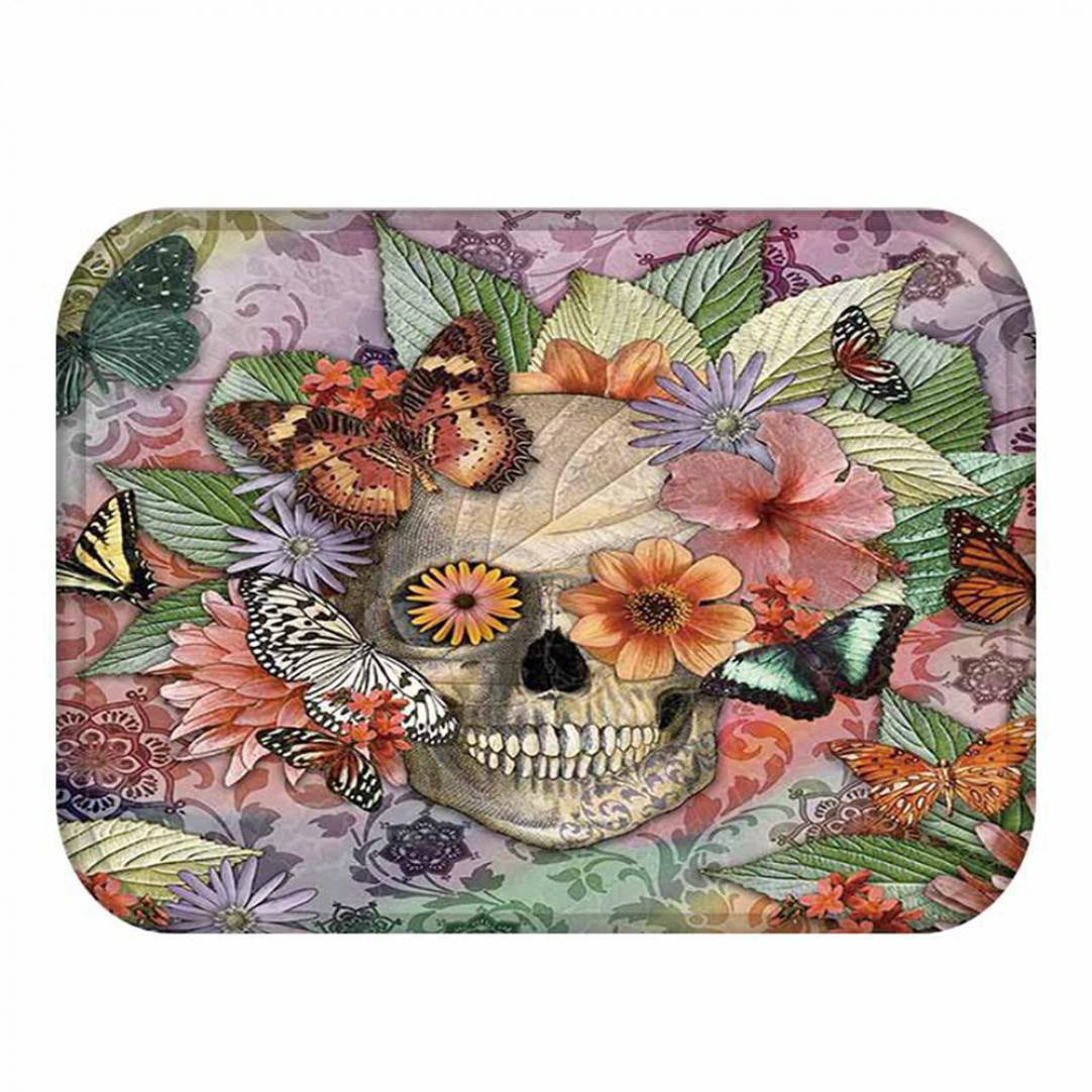 Skull Coral Velvet Doormat