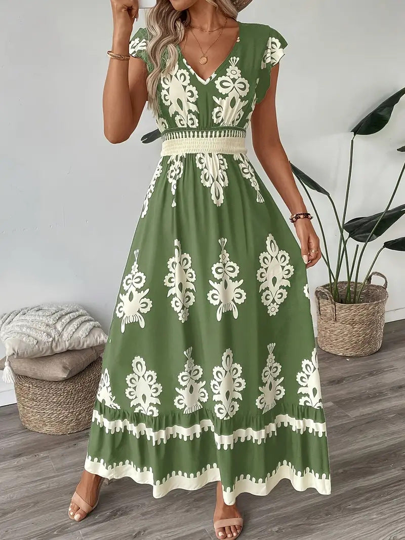 Female Beach Printed Large Swing Dress