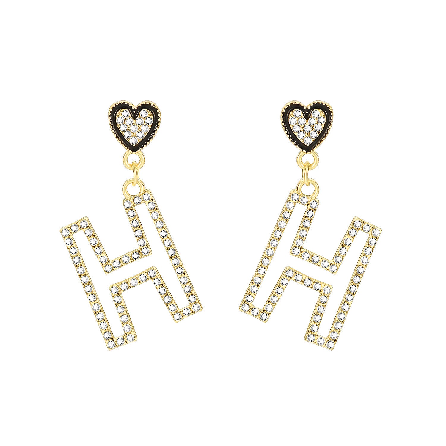 Long Love H Letter Earrings Exaggerated