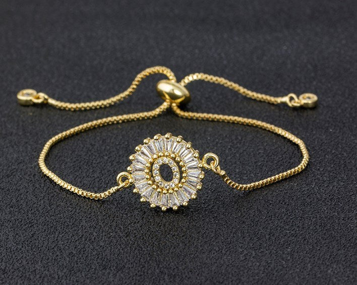 Copper Inlaid Zircon Color Message Bracelet