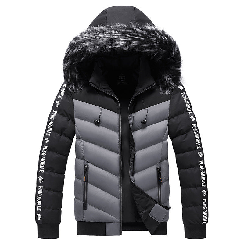 Hooded Jacket Men's Thick Warm Cotton Jacket ,