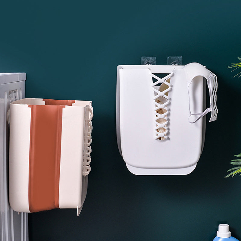 Wall-Mounted Folding Clothes Storage Basket