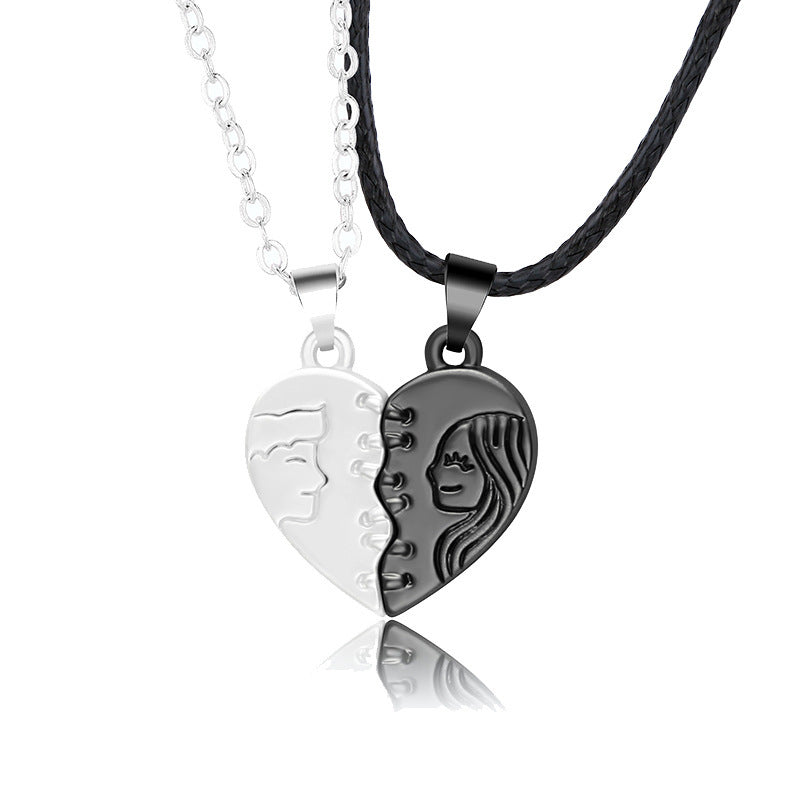 Palm Couple Necklace Magnet Attracts Handshake Clavicle Chain Necklace