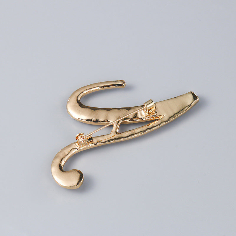 Brooch Customization English Letter Brooch Pearl Pin female