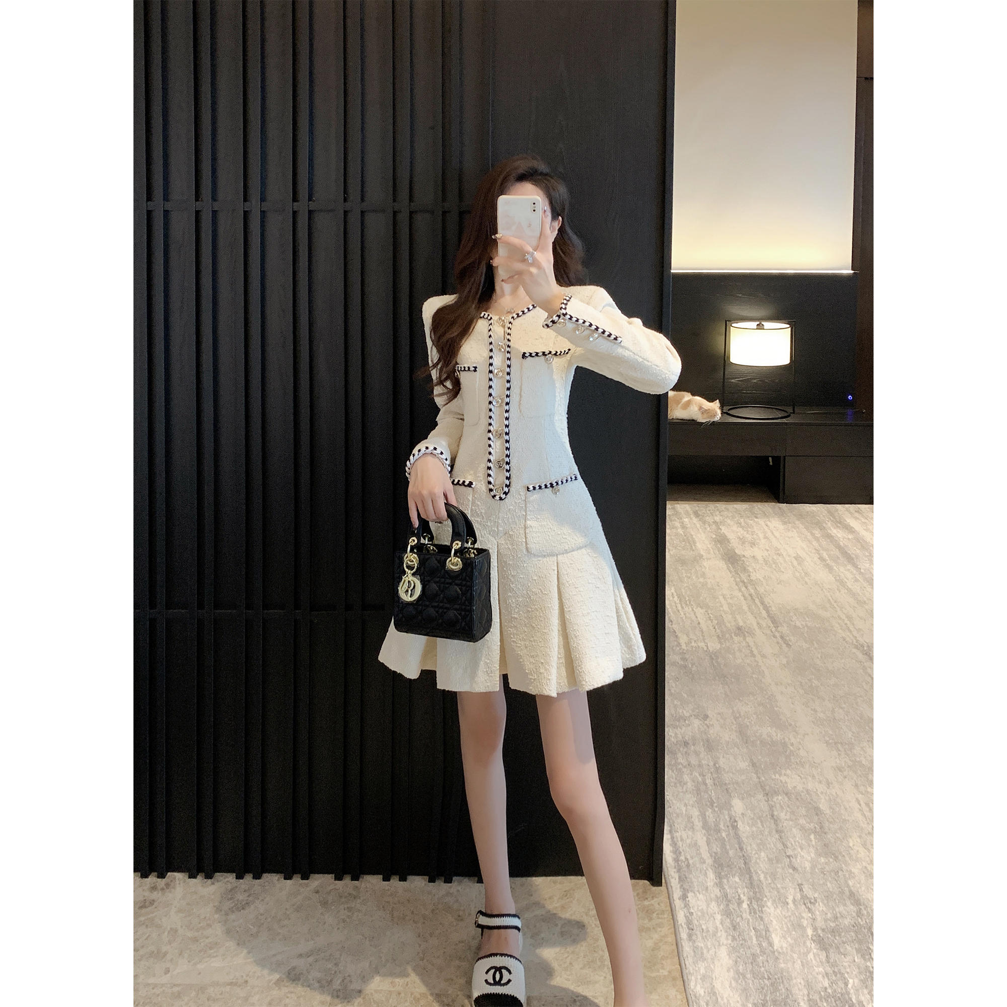 Women's French-Style Tweed Dress