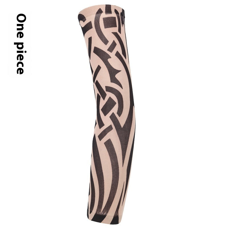 Flower Arm Tattoo Oversleeve Seamless Outdoor Riding Tattoo Sun Protection Oversleeve Cycling Tattoo Oversleeve