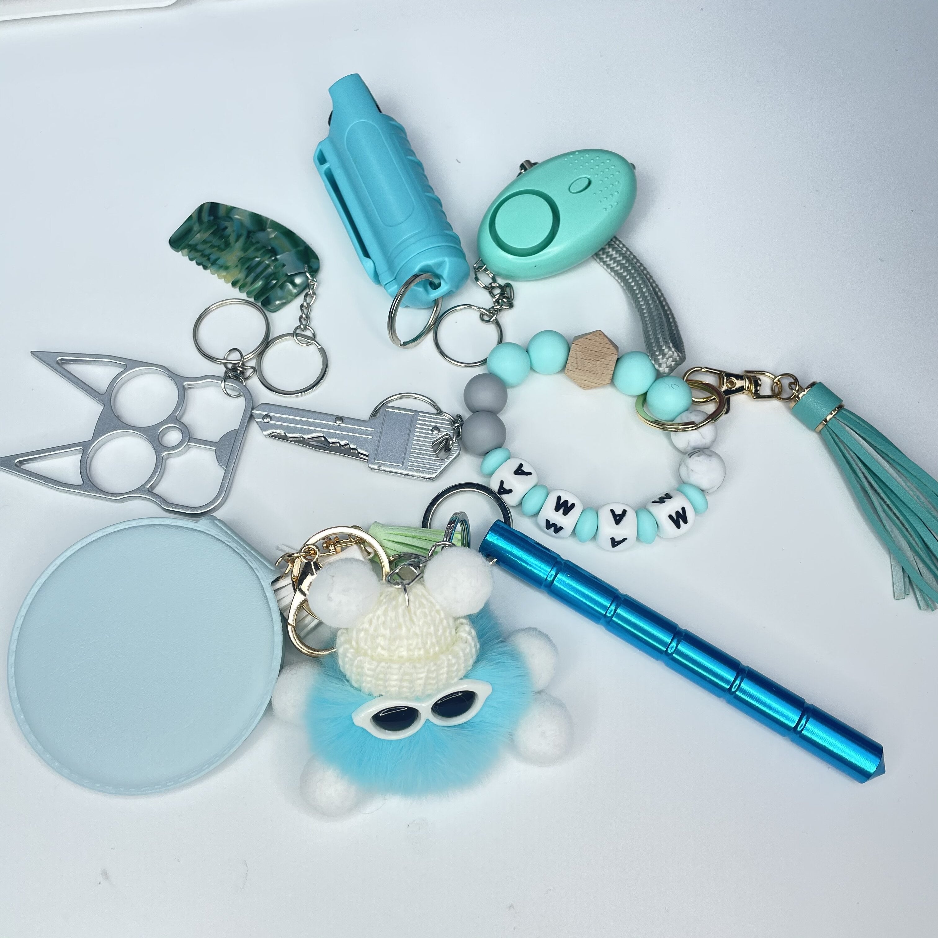 Hair Ball Lipstick Bag Bracelet Bracelet Key Chain Set