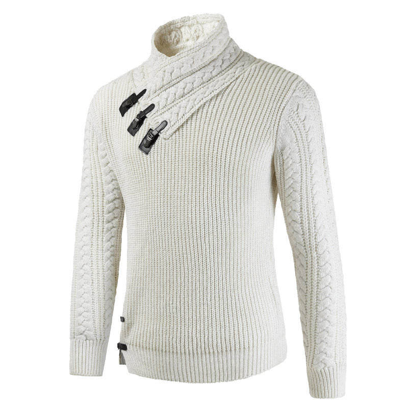 Men's Scalp Button Irregular Long Sleeve T-Shirt