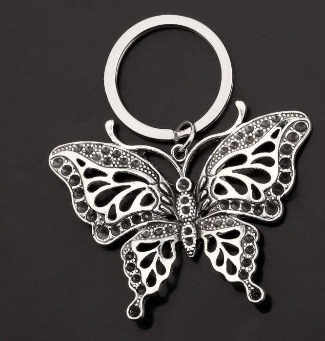 Zinc Alloy Butterfly Keychain