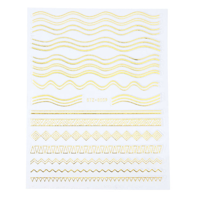 Evergreen Nail Line Stickers Geometric Pattern Nails