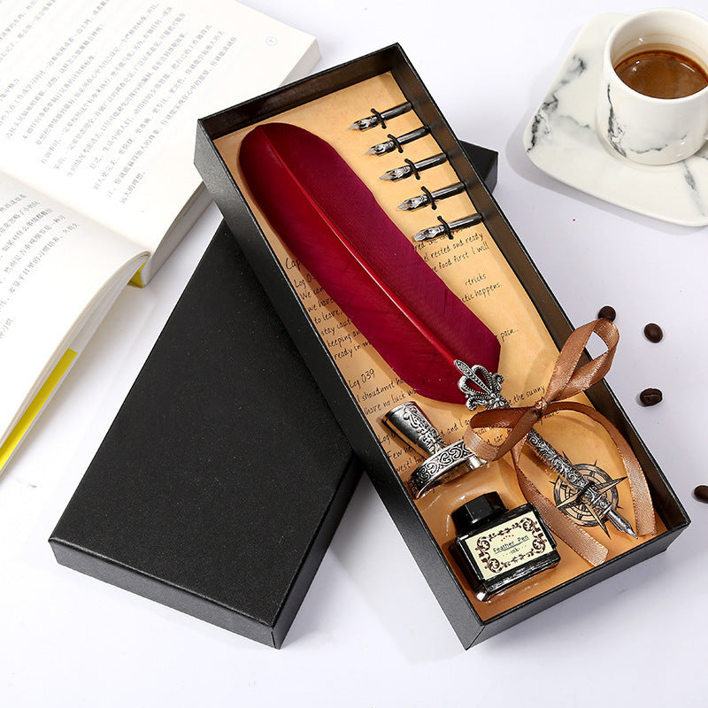 Shearing Crown Rod Feather Pen Set