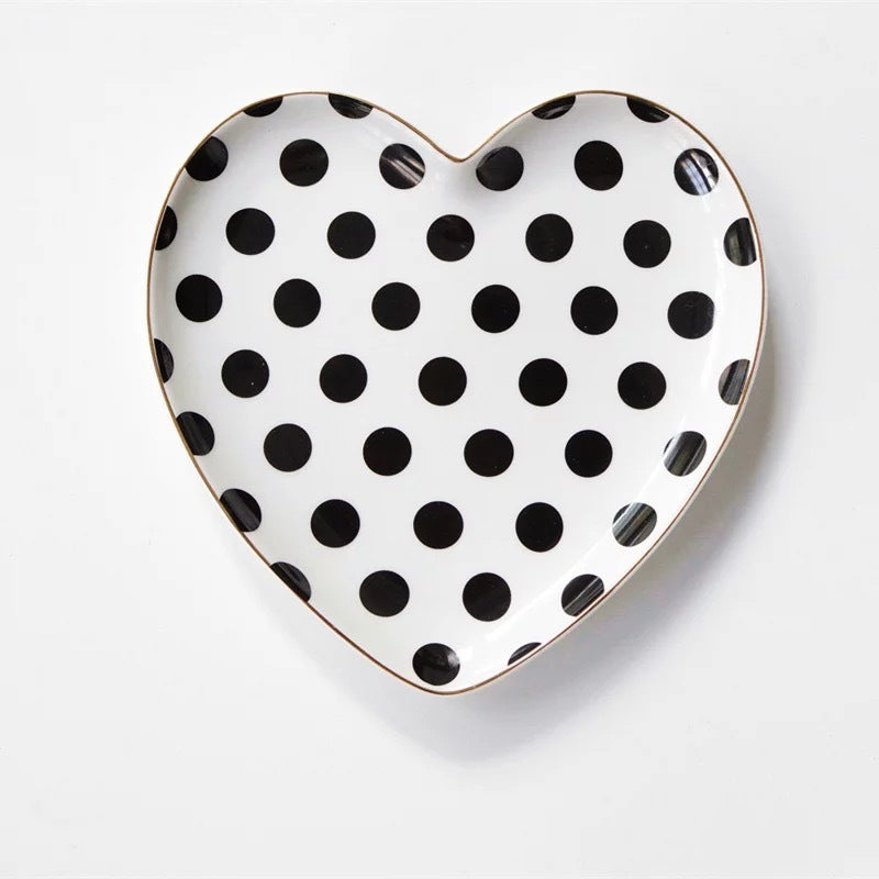 Heart Shaped Breakfast Ceramic Dish