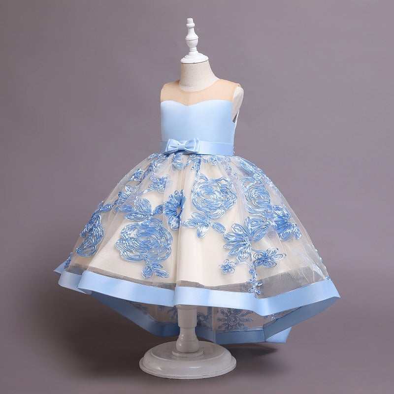 Three Dimensional Embroidered Tail Skirt Children's Soft Veil