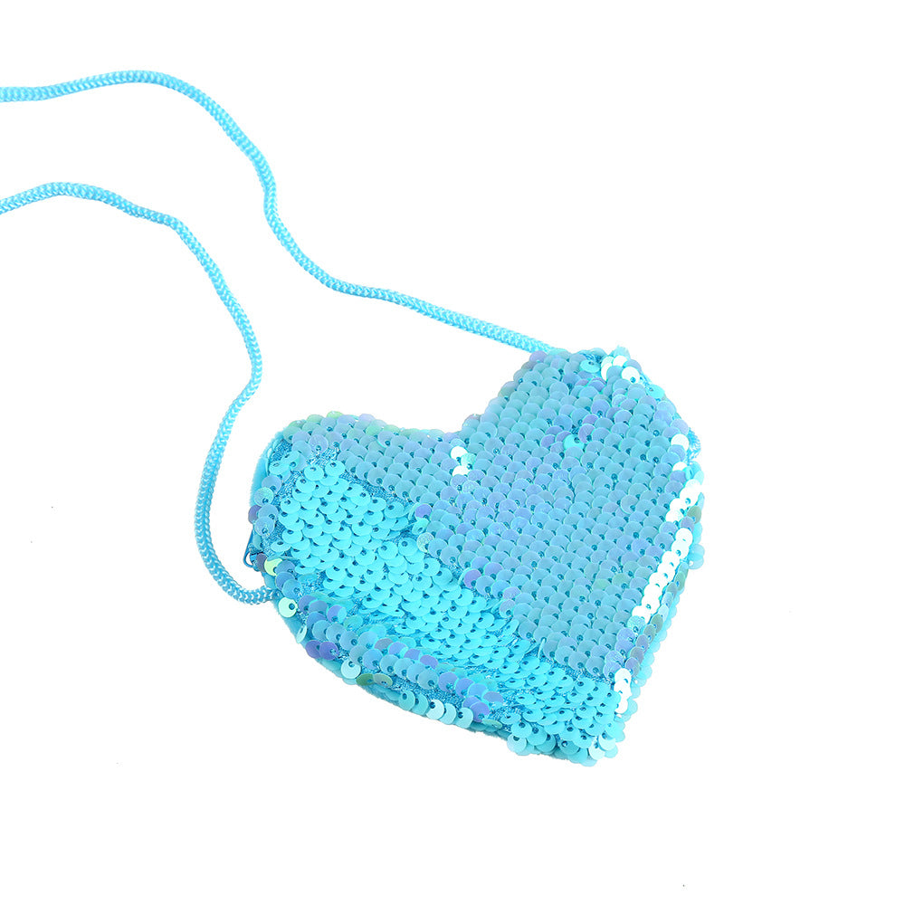 Sequined Purse Love Lanyard Shoulder Diagonal Package