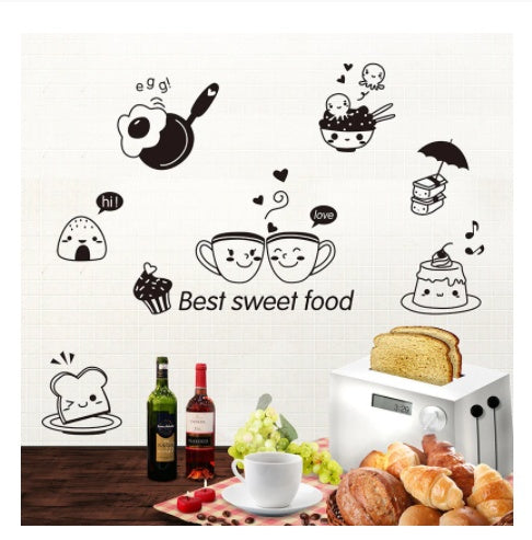 Restaurant Kitchen Happy Western Food Refrigerator Coffee Sticker