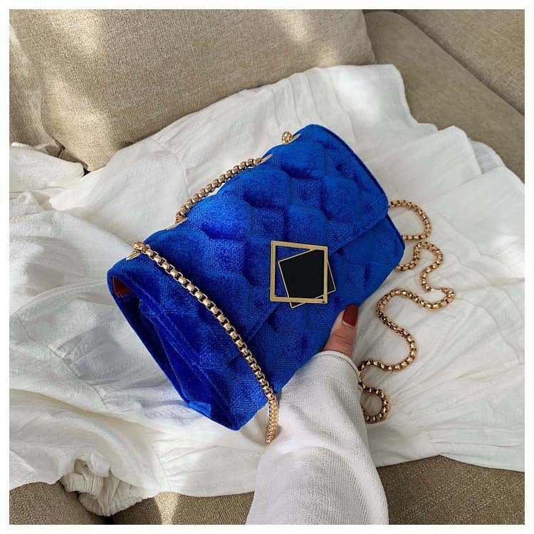 Velvet Diamond Chain Bag