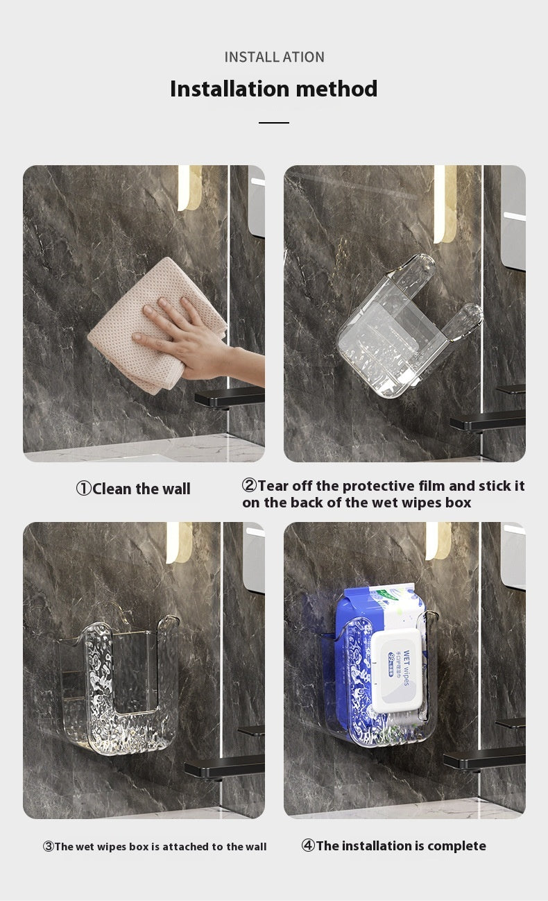 Punch-Free Light Luxury Wall-Mounted Wipes Storage Box