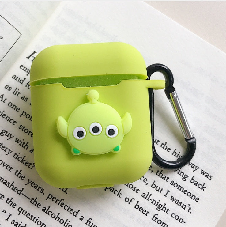 Compatible with Apple, AirPods Protective Jacket Cute Cartoon Silicone Anti-Falling Earphone Jacket Japanese Korean Women''s Key-Clasp Hanging Rope