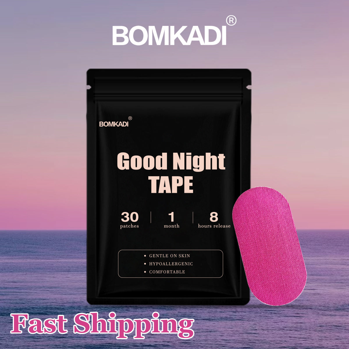 BOMKADl Mouth Tape 30pcs Pain FreeRemoval Hypoallergenic Latex Free & Gentle OnSkin Medical Grade Adhesive Cotton Tape PurplePink Black Breathable Mouth