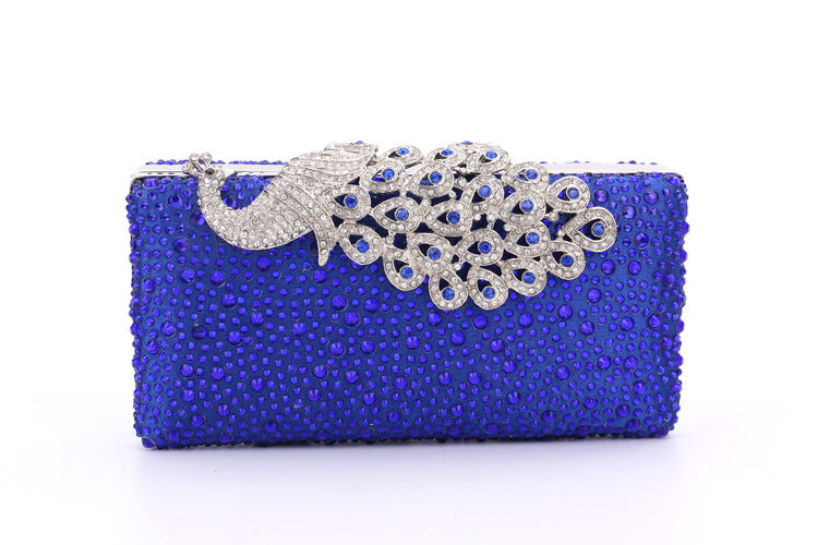 Peacock With Diamond Dinner Bag