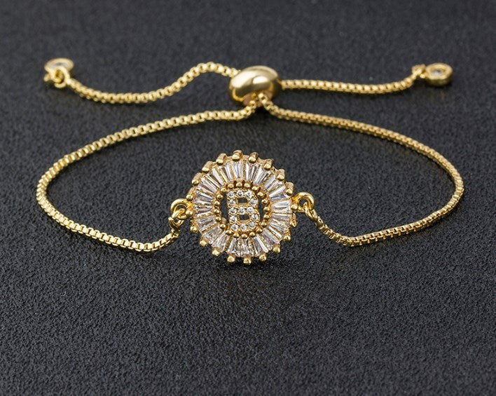 Copper Inlaid Zircon Color Message Bracelet