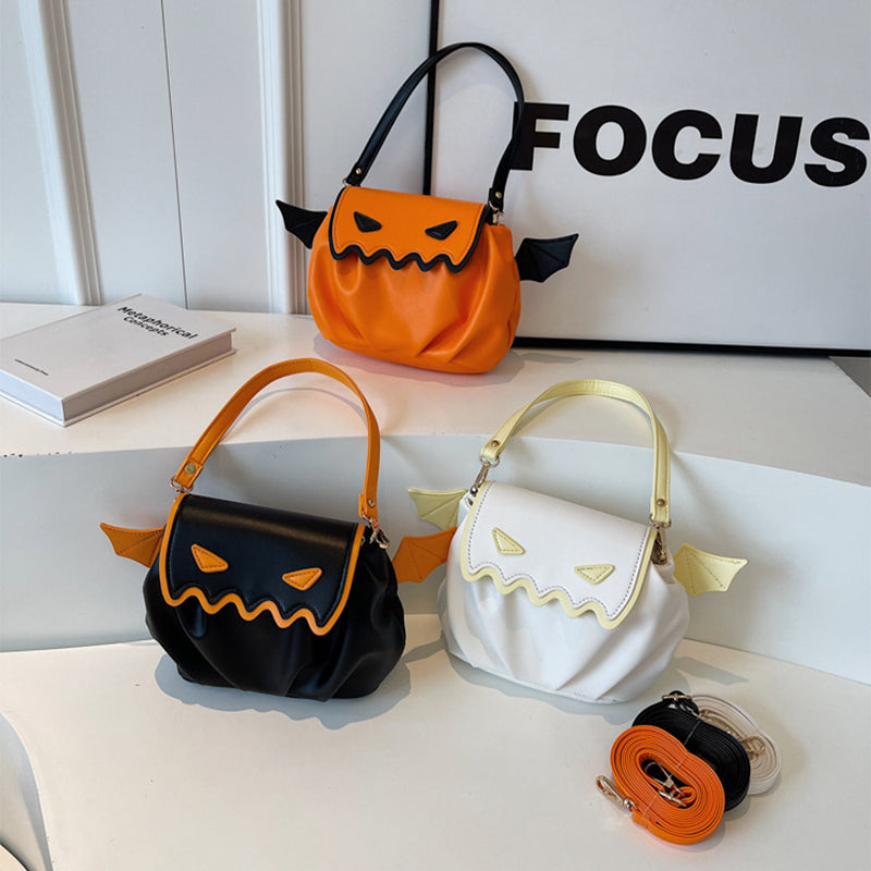 Funny Crossbody Bag Pumpkin Cartoon Shoulder Bags With Small Wings Personalized Creative Female Handbag