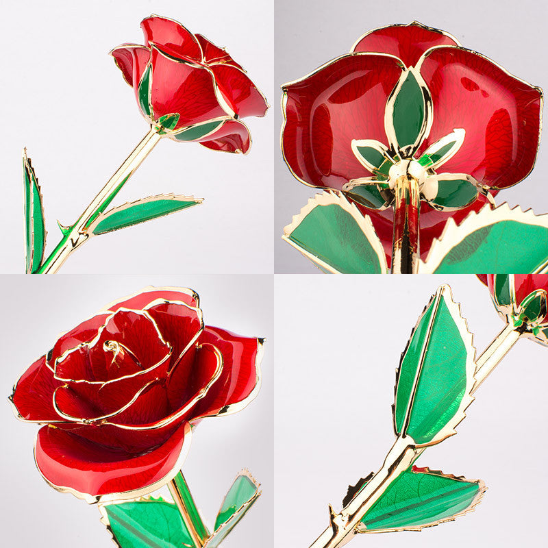 24K Gold-Plated Rose Flower With A Gift Box Valentine's Day Gift