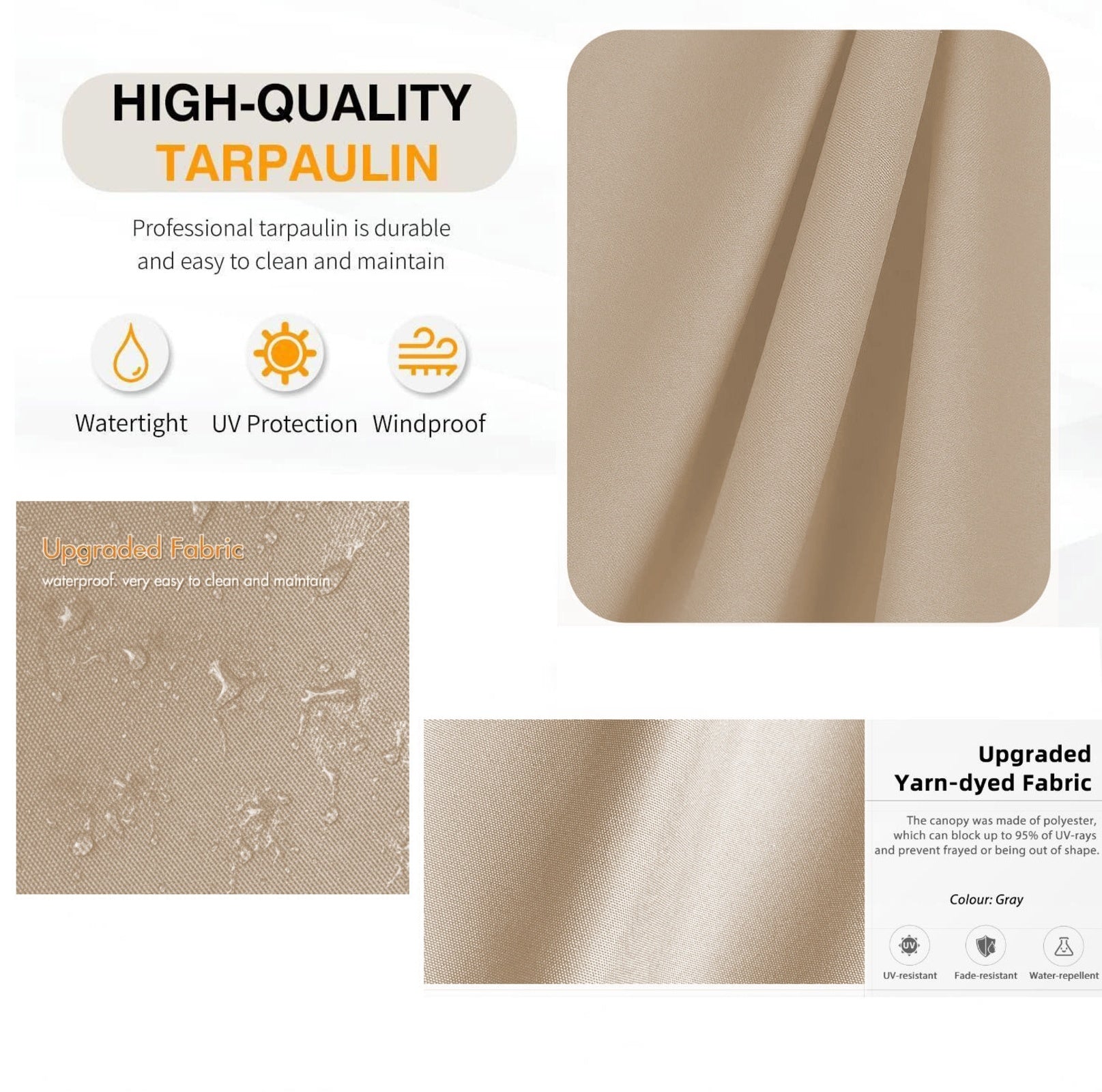 Replacement Canopy Top Cover Fabric For 13 X 10 Ft Outdoor Patio Retractable Pergola Sun-Shelter Can