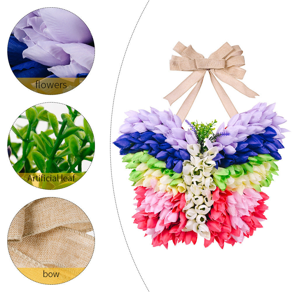 Tulip Butterfly Wreath Mother's Day Decoration