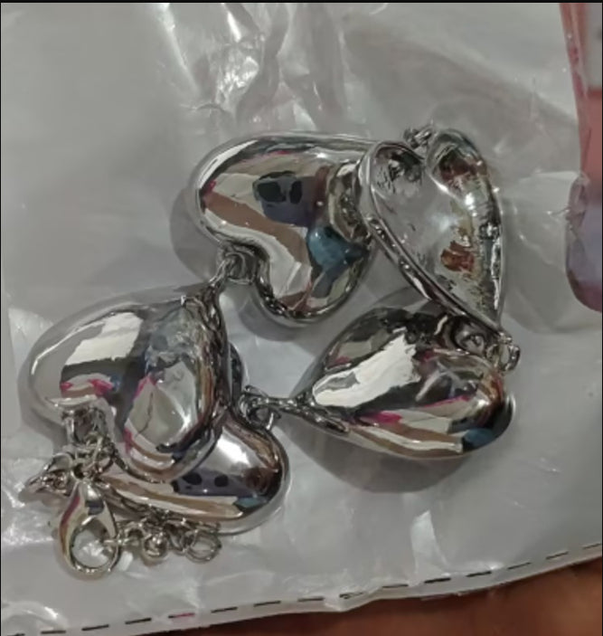 Glossy Heavy Industry Metal Sense Heart Bracelet