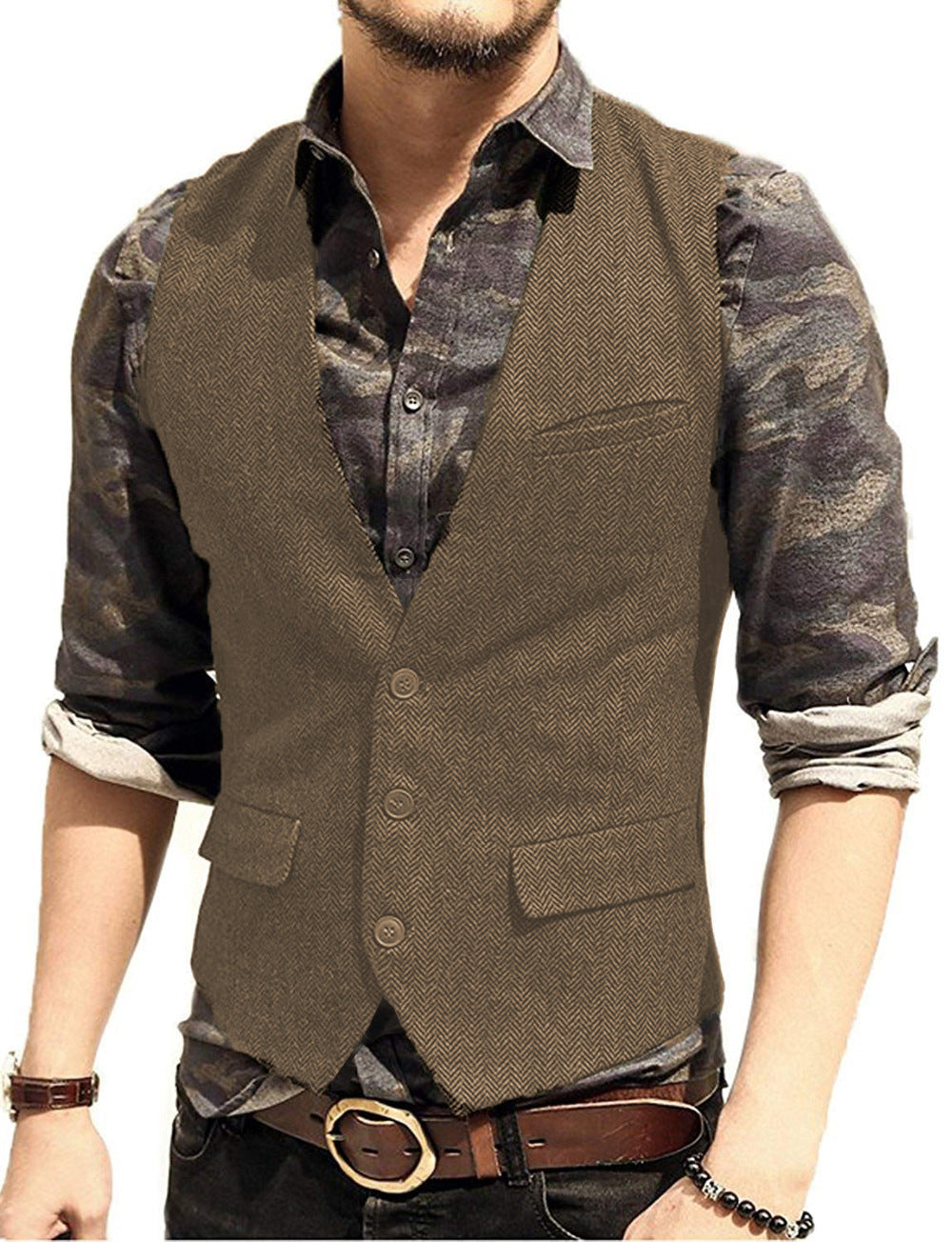 New Men's Groom Slim Casual Suit Vest
