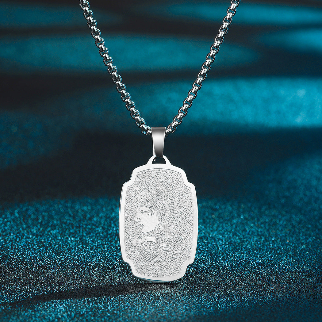 Ancient Greek Goddess Hera Medusa Pendant Stainless Steel Necklace