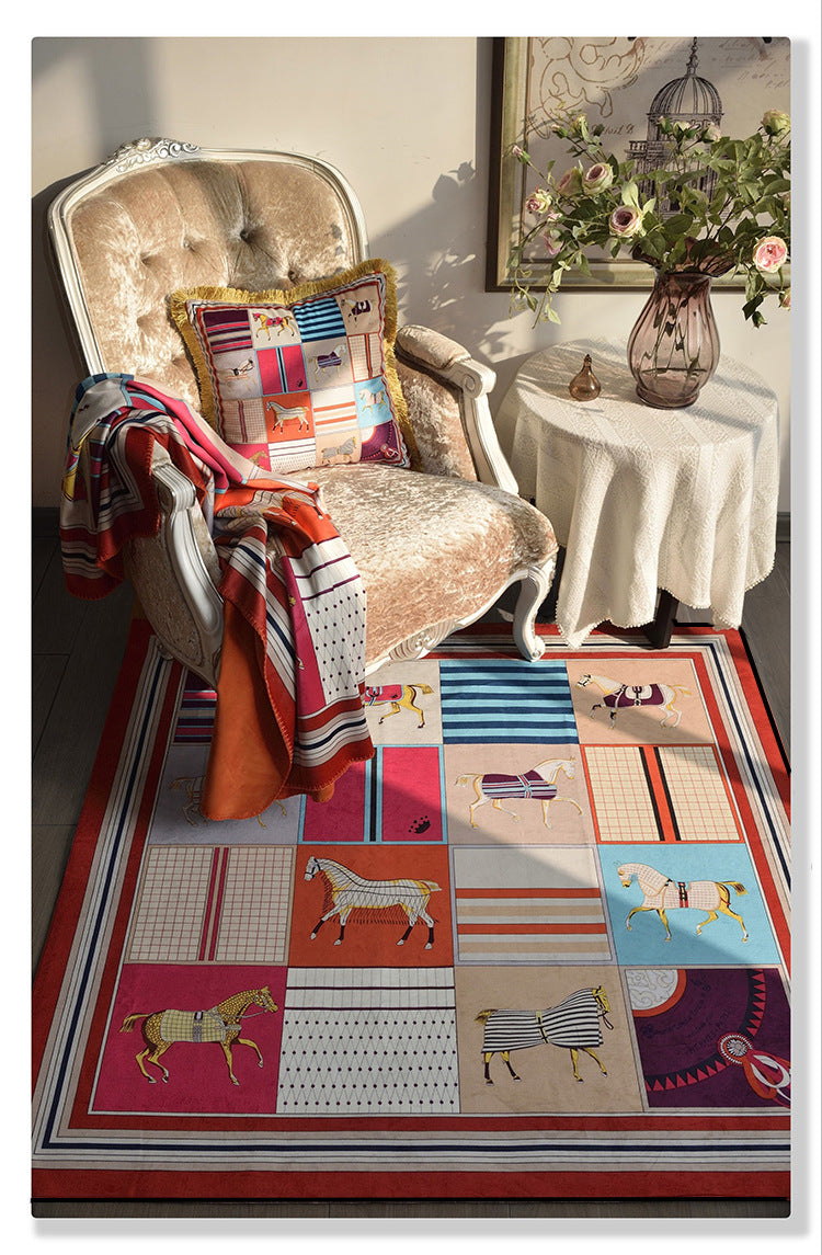 Door Carpet Non-Slip Mat Home Living Room Bedroom Bedside Round