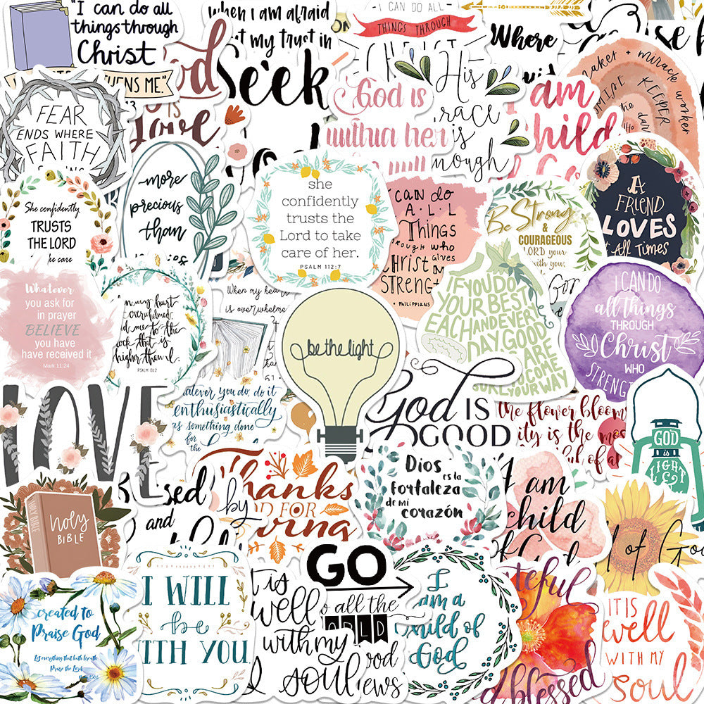 52 Jesus Phrase Bible Doodle Stickers