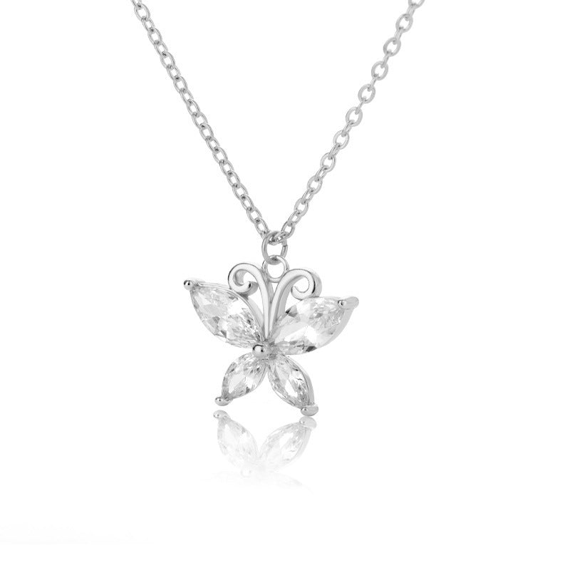 Butterfly Zircon Necklace Ladies Butterfly Pendant