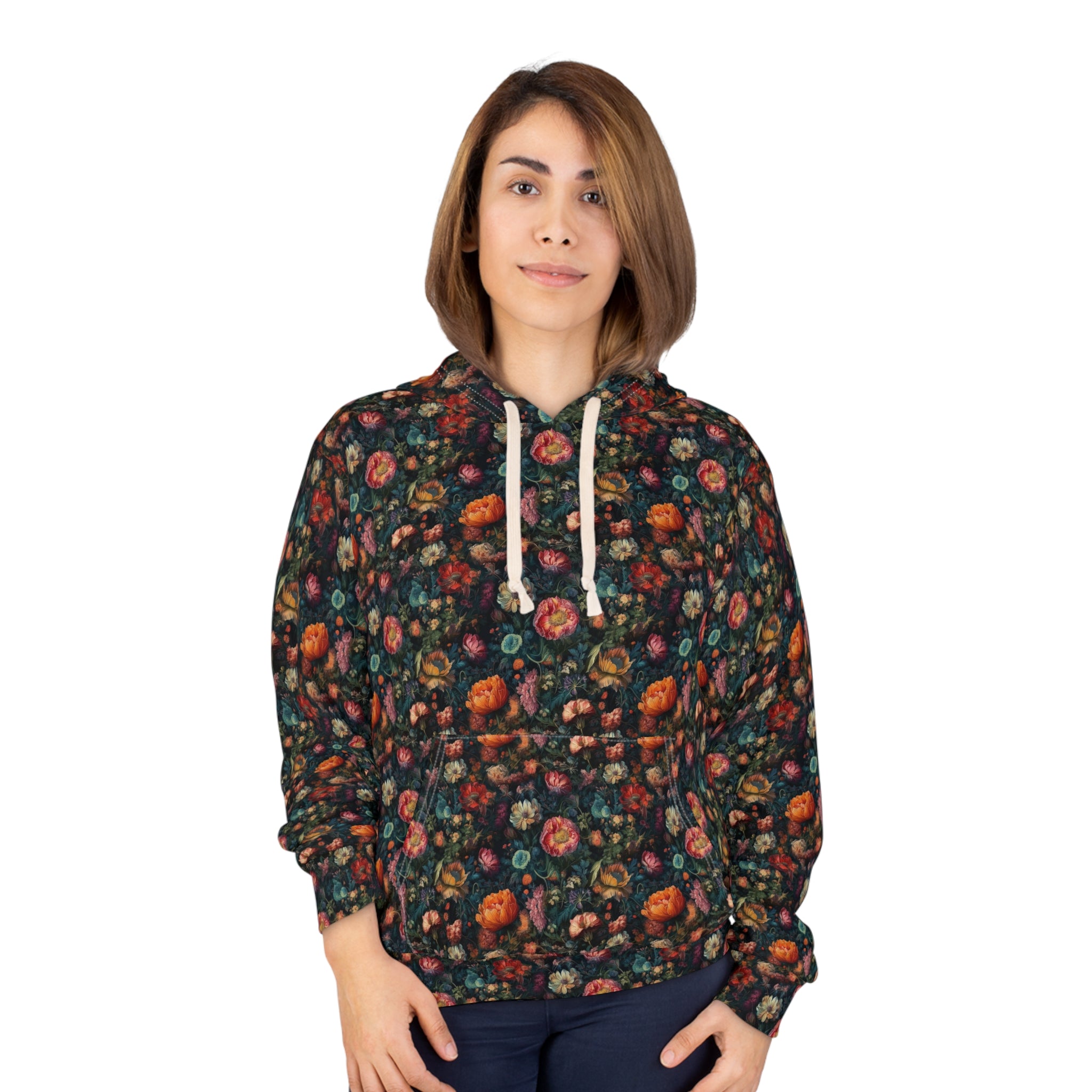 Cozy Floral Print Hoodie for Nature Lovers