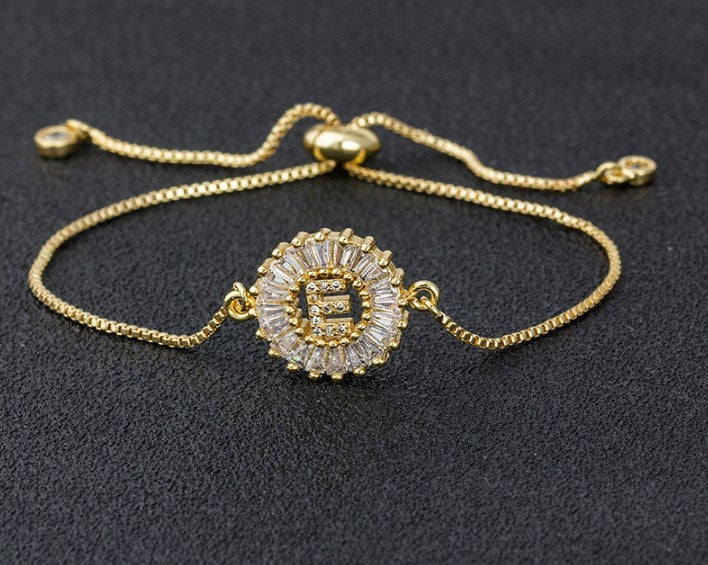 Copper Inlaid Zircon Color Message Bracelet