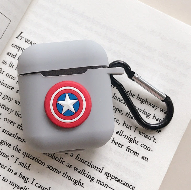 Compatible with Apple, AirPods Protective Jacket Cute Cartoon Silicone Anti-Falling Earphone Jacket Japanese Korean Women''s Key-Clasp Hanging Rope