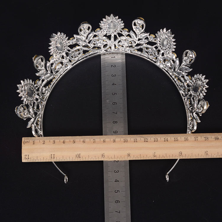 HG584 Princess Royal Crown Sunflower Bride Crystal Crown Wedding Party Fast Selling