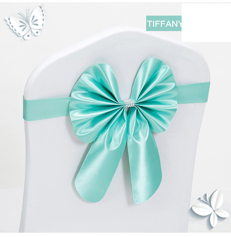 Hotel Wedding Free Elastic Chair Cover Bow Back Flower