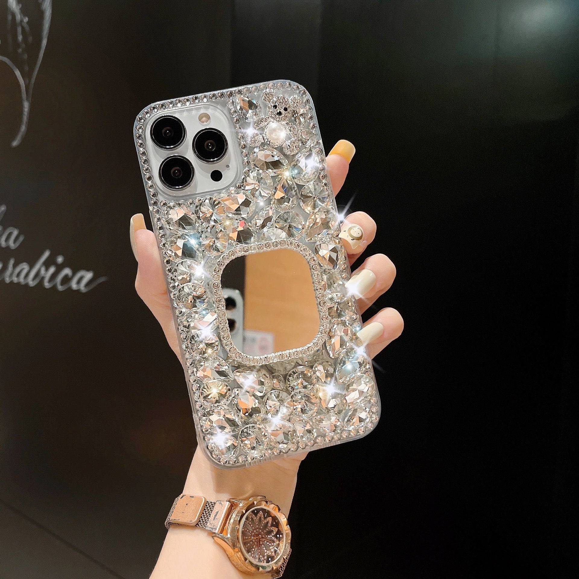 Mirror Bracket Rhinestone Mobile Phone Shell Diamond Protective Sleeve