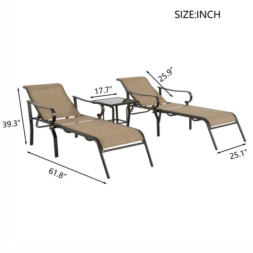3-Piece Set Of Terrace Lounge Chairs