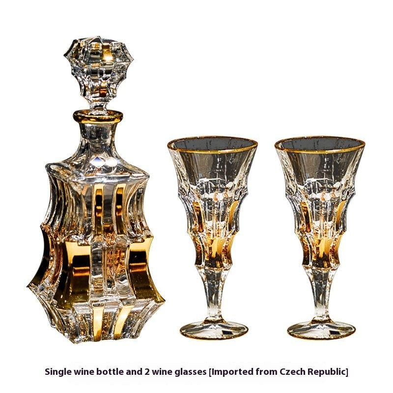 Crystal Glass Light Luxury Gold Red Wine High Leg